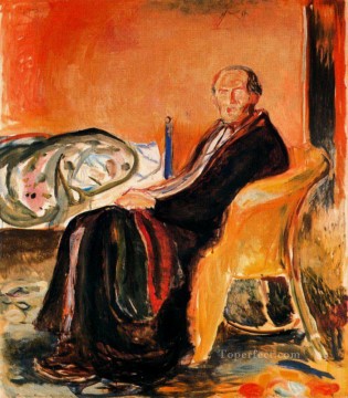  1919 oil painting - self portrait after spanish influenza 1919 Edvard Munch